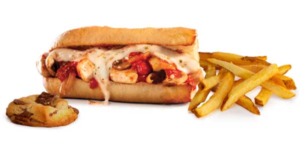 grilled chicken parmesan sub kids meal