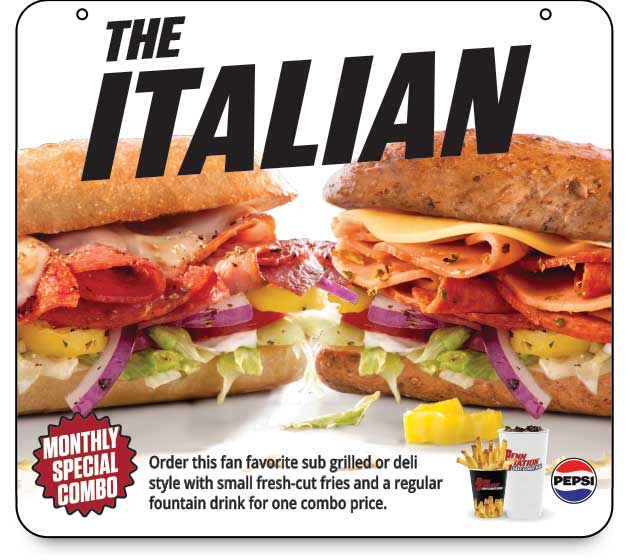 The Philly Cheesesteak sub is the monthly special